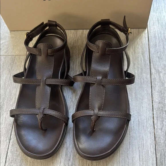 Hogan Fussbett Women's Brown Leather Gladiator Sandals size 6.5 support footbed - Picture 4 of 10